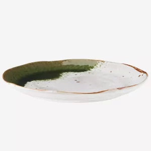 White & Green Stoneware Tableware