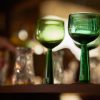 HKliving The Emeralds Wine Glass Tall Olive Green (set of 4)