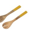 Mango Wood Salad Servers Yellow