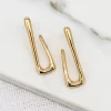 Gold oblong earring - PACK OF 3