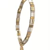 Bracelet - Miyuki Tila Style Glass Beads - Silver/Gold