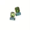 Double Stud Earrings Emerald & Turquoise