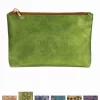 Glory Faux Leather Pea & Cocoa Pouch