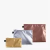 Metallic Recycled Pockets Set of 3