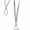 Faux Suede Key Silver Lanyard