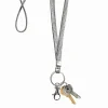 Faux Suede Key Silver Lanyard