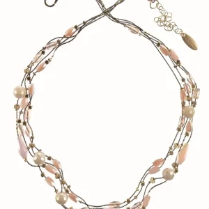 Crystal Collaboration Bronze/Winter White/Rose Necklace