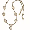 Iridescent Cubes of Crystal Necklace with Drop Detail