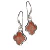 Byzantine Metallica Cross Drop Earrings Worn Silver & Caramel