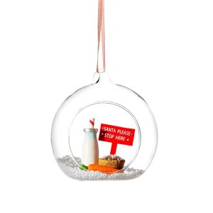 Xmas Santa Please Stop Here Figurine Bauble