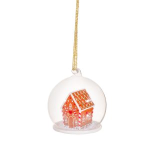 Xmas Gingerbread House Dome Bauble