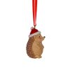 Festive Hedgehogs Hanging Decorations Set Of 3