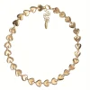 Worn Gold Heart to Heart Chain Necklace