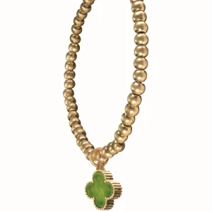 Worn Gold & Moss Byzantine Cross Charm Bracelet