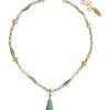 Turquoise Stone Droplet Bead Chain Necklace