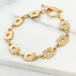 Gold Square Link Bracelet