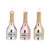 Mini Prosecco Bottle Shaped Bauble Set Of 3