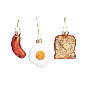 Mini English Breakfast Baubles Set Of 3